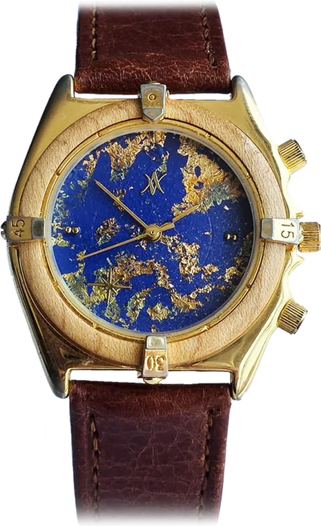 179. THE EXPLORER — hand-painted dial, leather brown strap