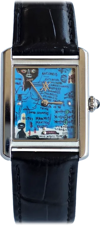 215. Basquiat Legacy - Ascent — hand-painted dial, stainless steel case, leather black strap