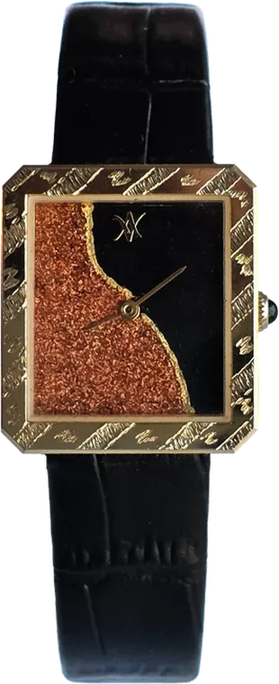 91. Ember Night — hand-painted dial, leather black strap